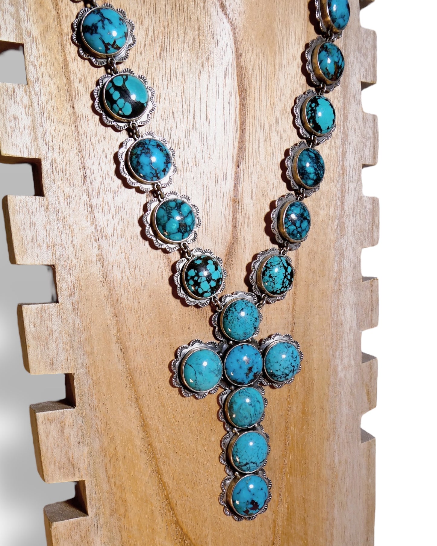 NEW Sterling Silver 925 and Turquoise Cross Necklace