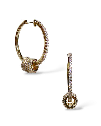 Stacked Rondelle Crystal Hoop Earrings