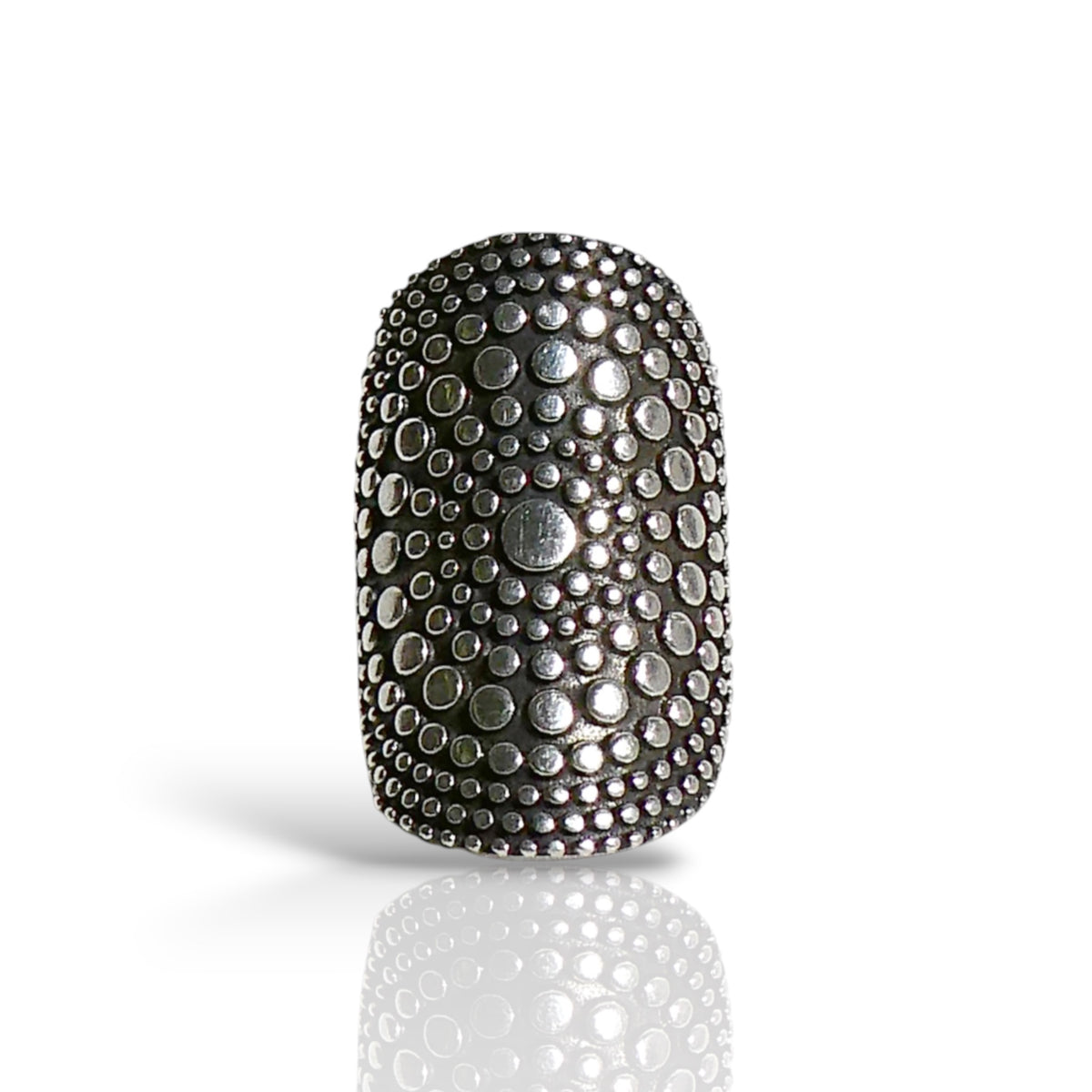 Sterling Silver Dotted Dome Statement Ring