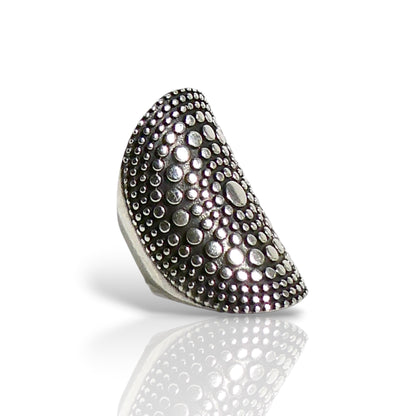 Sterling Silver Dotted Dome Statement Ring
