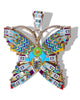 Beautiful XL Sterling Silver Multi-Color Butterfly Pendant