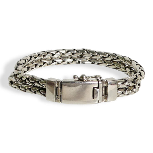 NEW Men’s Sterling Silver Double Woven Chain Bracelet