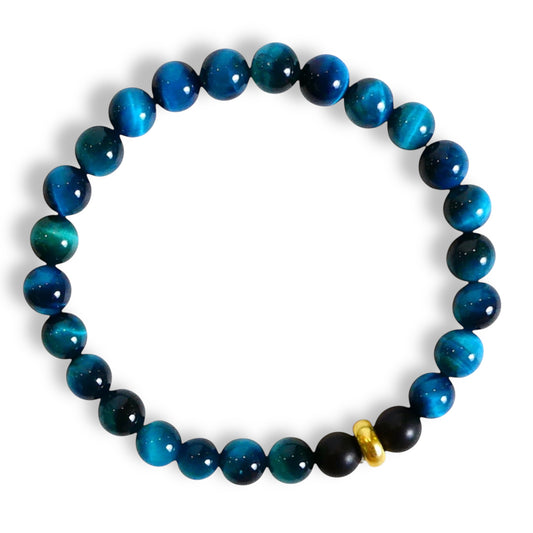 NEW Men’s Natural Aqua Tiger’s Eye Bracelet