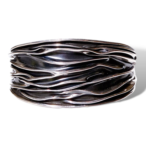 Textured Oxidized Sterling Silver Cuff