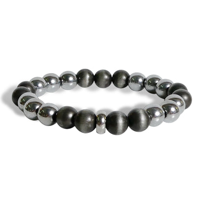 NEW Men’s Gunmetal Hematite and Matte Onyx Bracelet