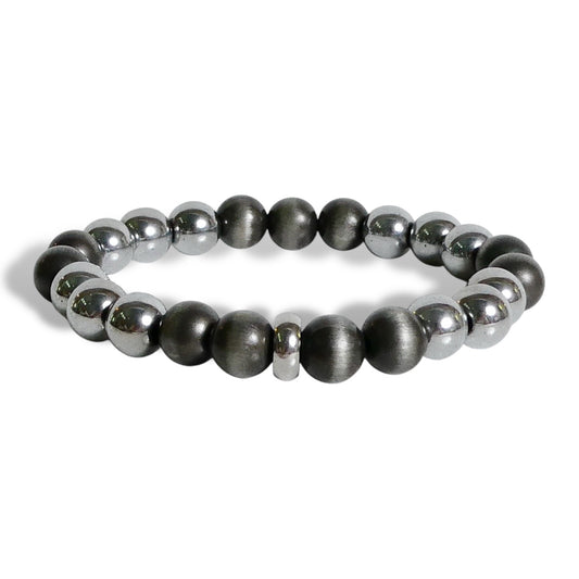 NEW Men’s Gunmetal Hematite and Matte Onyx Bracelet