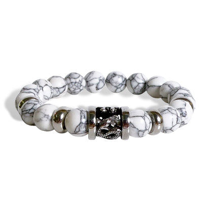 NEW Men’s Natural Howlite Bracelet with Navajo Centerpiece