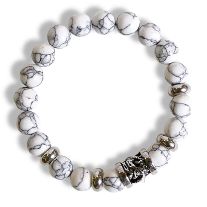 NEW Men’s Natural Howlite Bracelet with Navajo Centerpiece