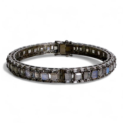 NEW Labradorite & Black Diamond Baguette Bracelet