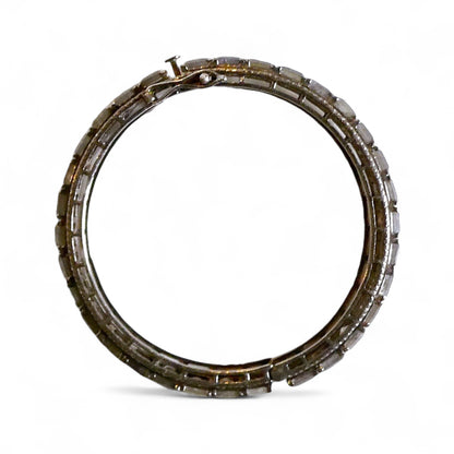 NEW Labradorite & Pavé Black Diamond Bangle Bracelet