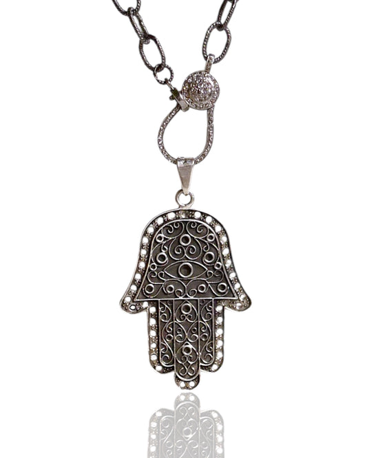 NEW Men’s Large Filigree Hamsa Pendant