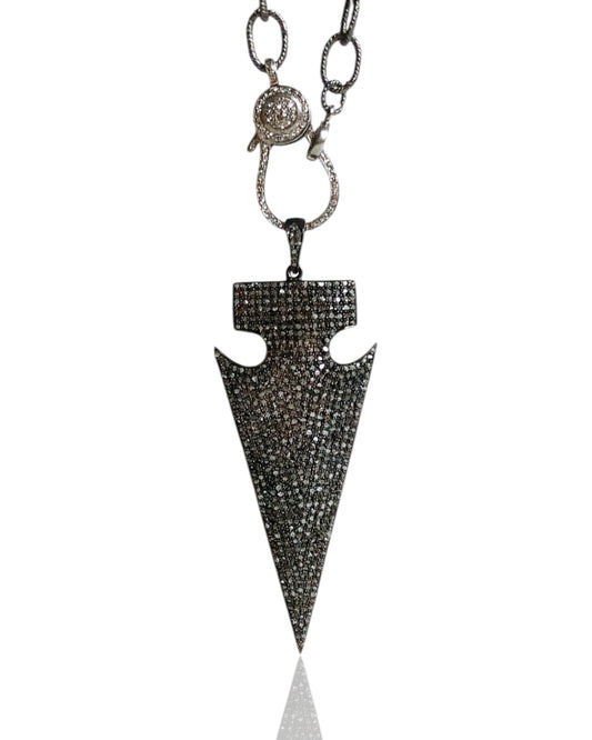 NEW Men’s Large Pavé Black Diamond Arrowhead Pendant
