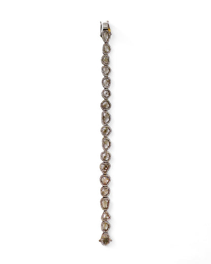 NEW Sliced Diamond Bracelet with Pavé Black Diamond Bezels
