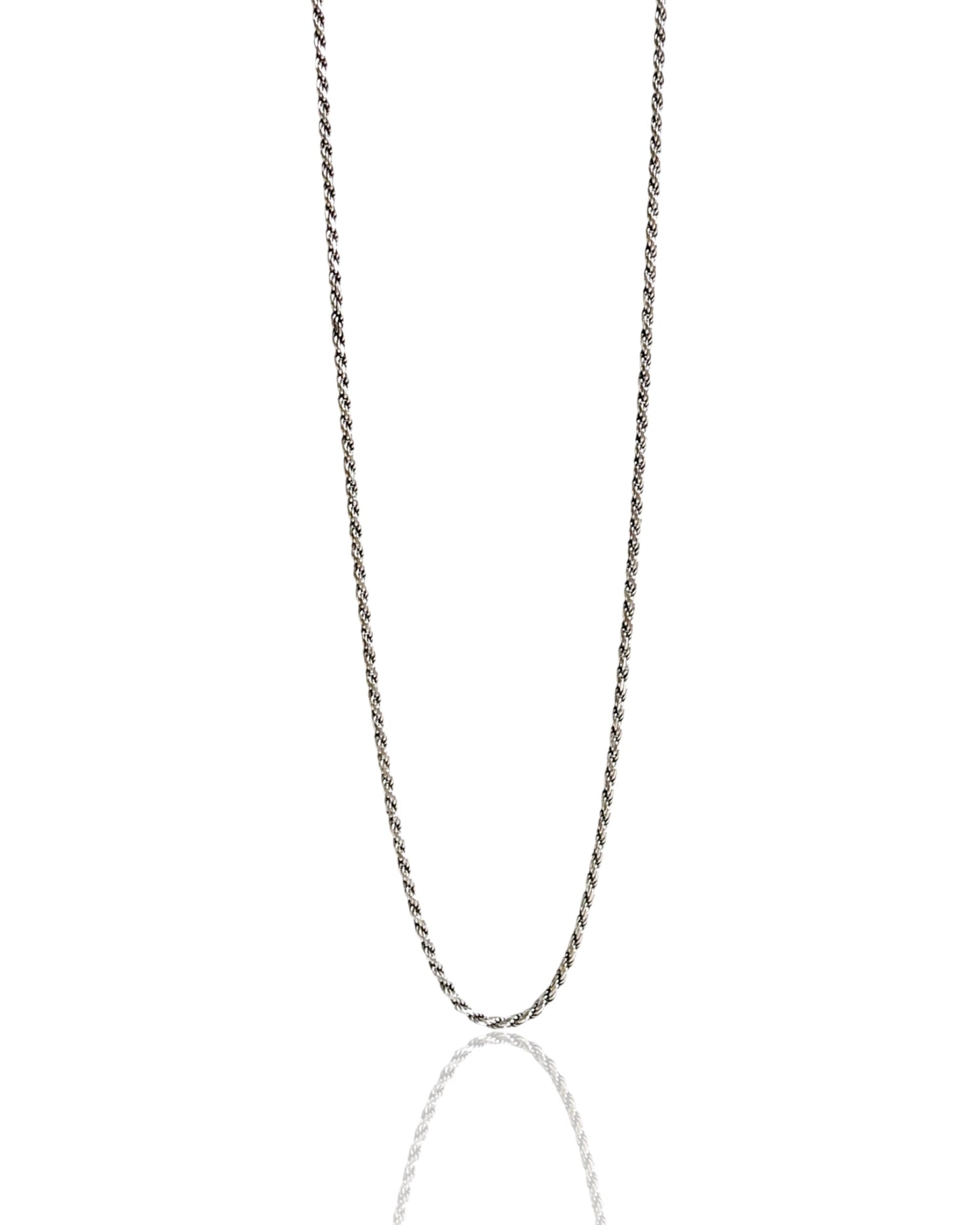 NEW Men’s Silver Twisted Rope Chain Necklace