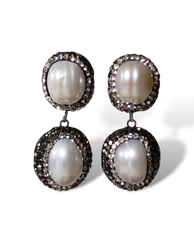On-Sale Pearl & Crystal Drop Earrings