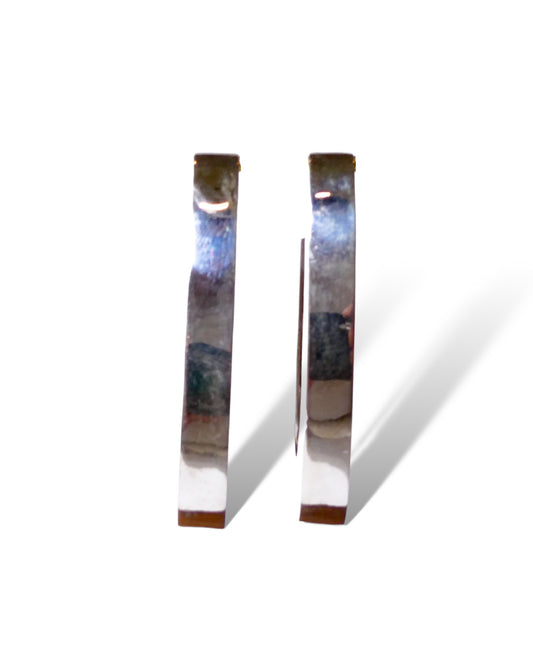 3D Sterling Silver Elongated Hoops