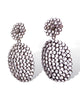 Crystal Bezel Oval Drop Earrings