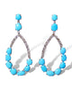 Natural Turquoise and Diamond Teardrop Earrings