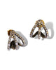 Three Prong Black Diamond Split Huggie Earrings