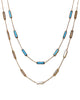 14K Gold Inlay Natural Turquoise Bar Necklace