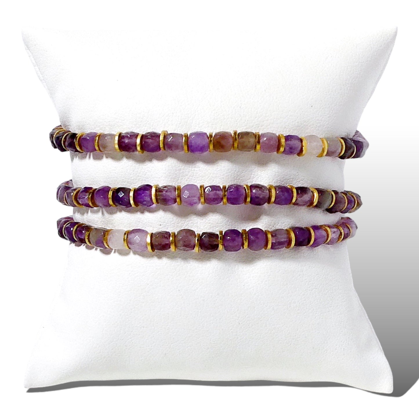 One Amethyst Natural Gemstone Bracelet