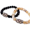 Square Gemstone Beaded Bracelets with Opal Centerpiece