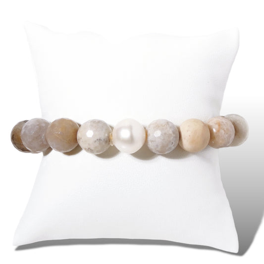 Beautiful Neutrals Multi Gemstone Beaded Bracelet