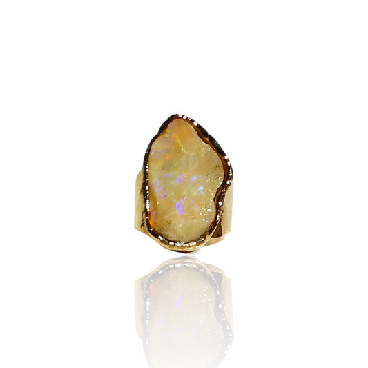 Raw Cut Ethiopian Opal Ring