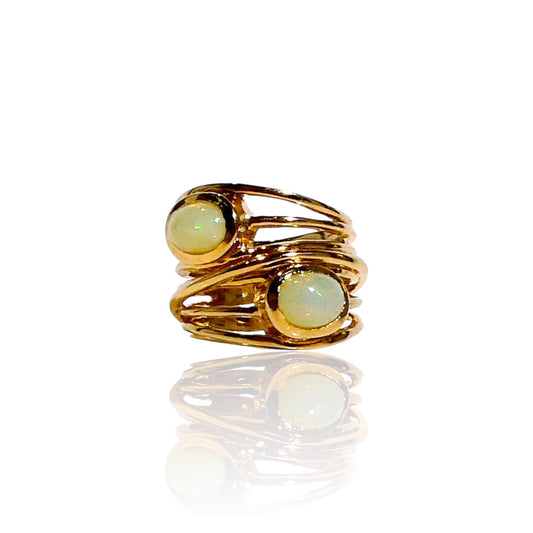 Double Opal Wrapped Ring