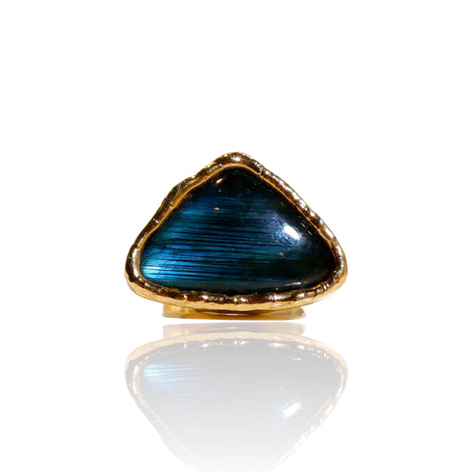 Triangular Labradorite Ring