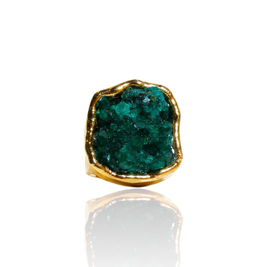 Dioptase Crystal Ring