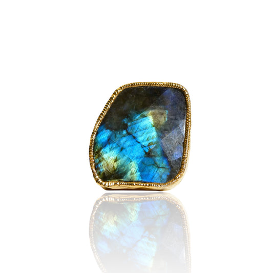 Square Labradorite Ring