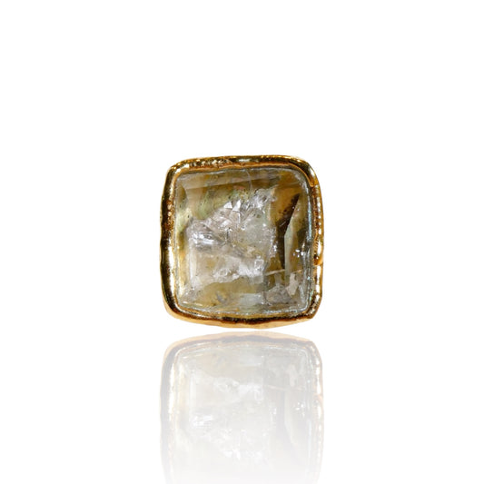 Square Herkimer Diamond Ring