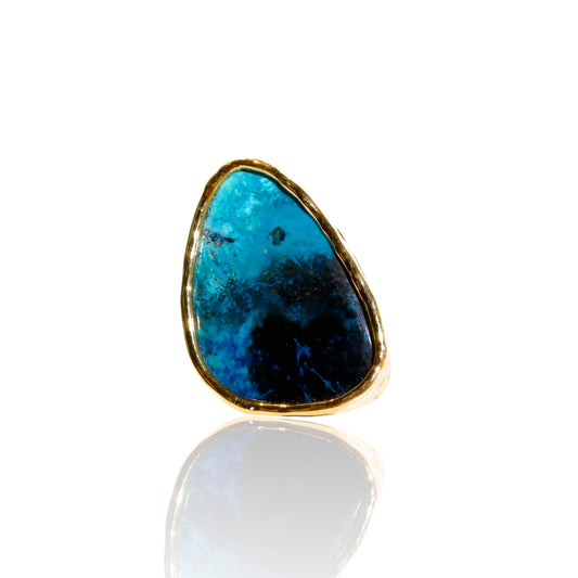 Triangular Chrysocolla Ring