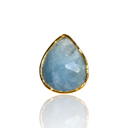 Natural Aquamarine Teardrop Ring