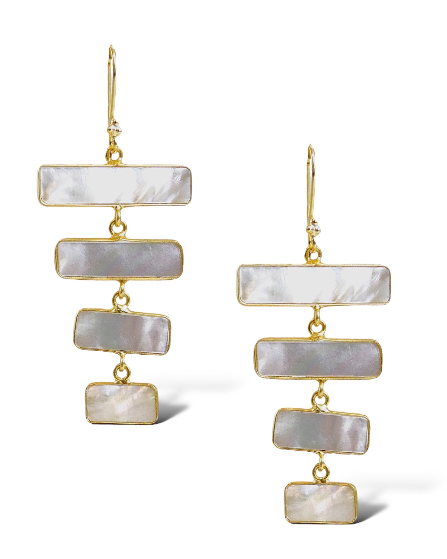 Mother of Pearl Pyramid Drop Earrings