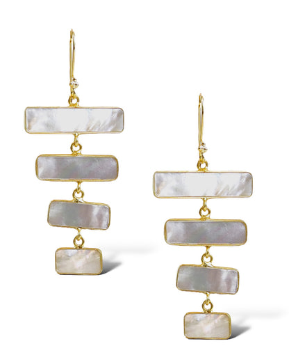 Mother of Pearl Pyramid Drop Earrings
