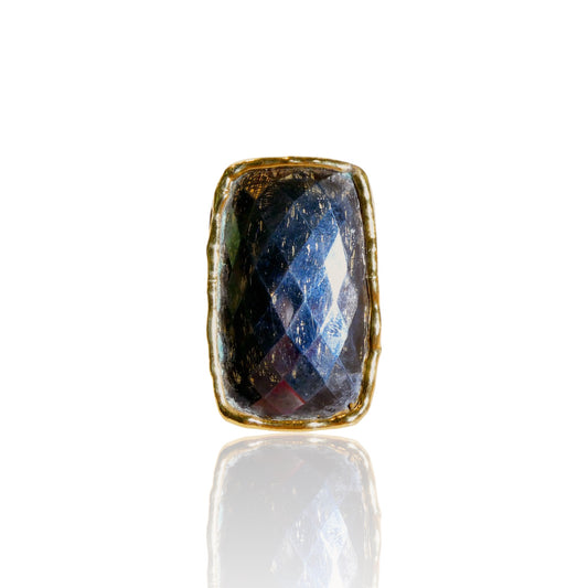 Rectangular Labradorite Ring