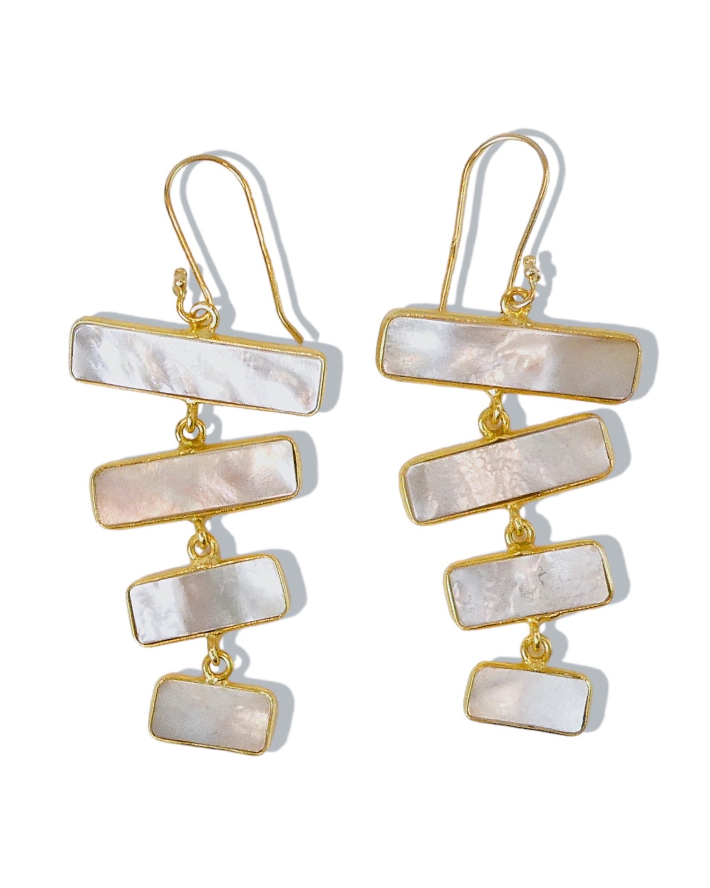 Mother of Pearl Pyramid Drop Earrings