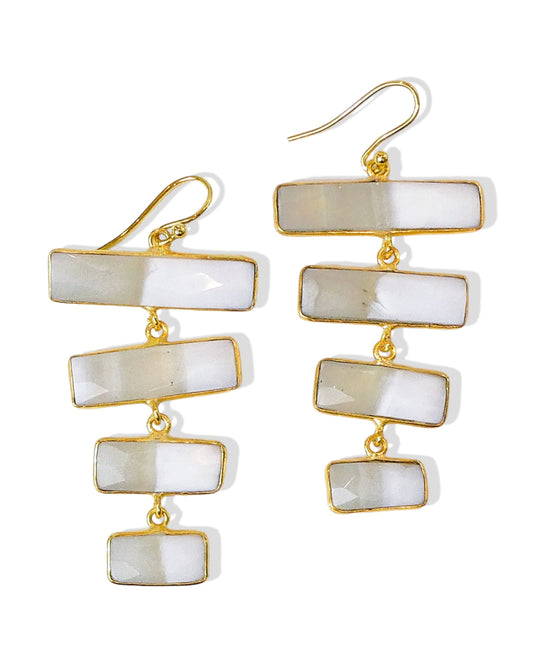 Gemstone Mobile Drop Earrings on Sterling Silver gold fill