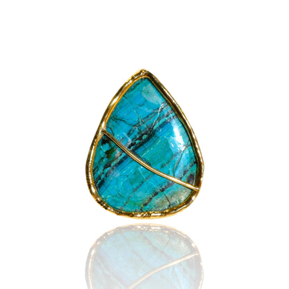 Pear Artisan Chrysocolla Ring