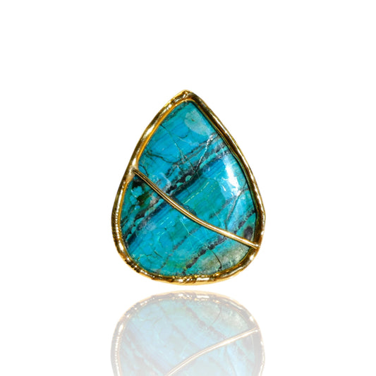 Pear Artisan Chrysocolla Ring