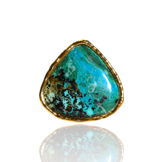 Pear Chrysocolla Ring