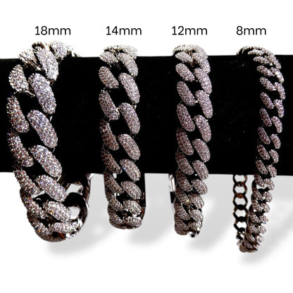 Men’s 8mm Pavé Cuban Chain Bracelet