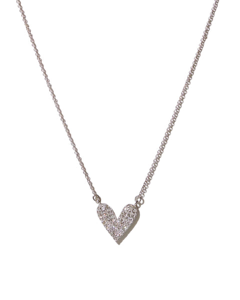 14k White Gold Elongated Heart Necklace