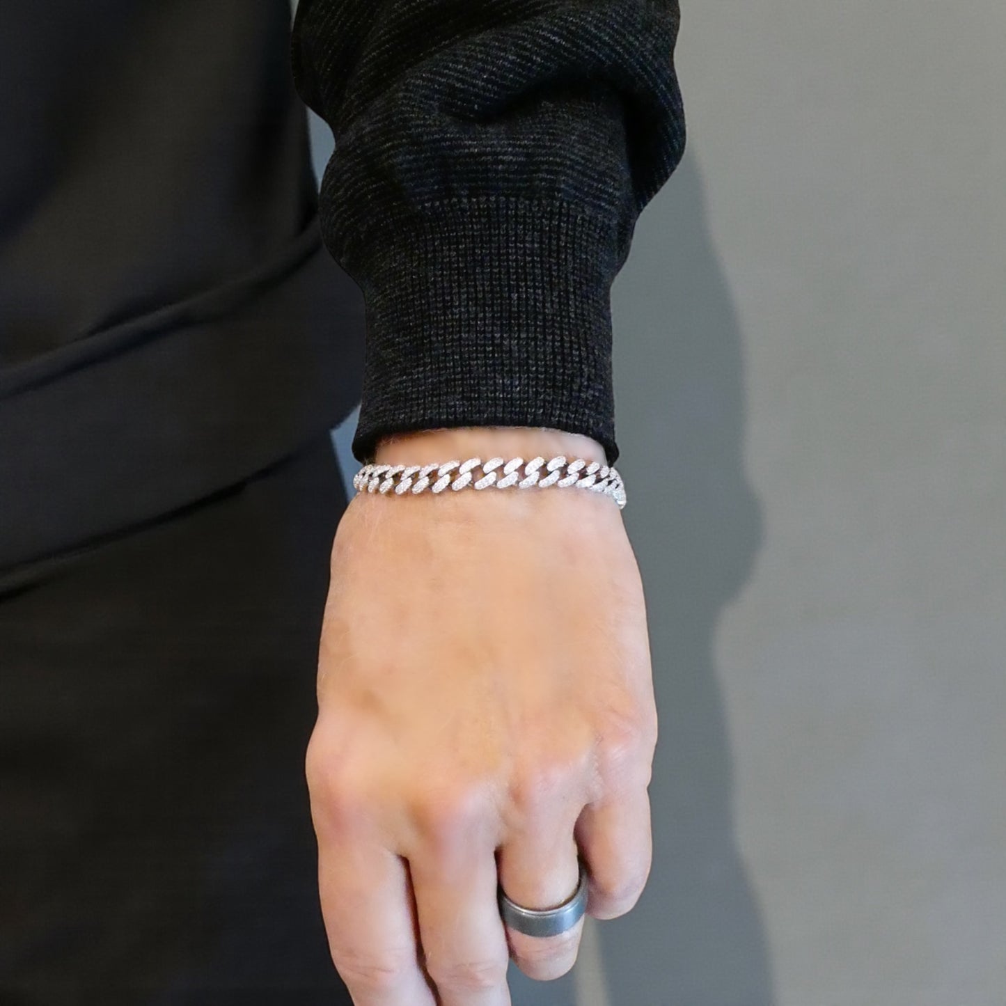 Men’s 8mm Pavé Cuban Chain Bracelet