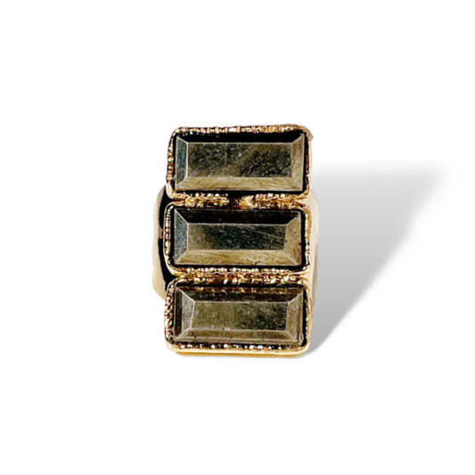 Triple Rectangle Gemstone Ring