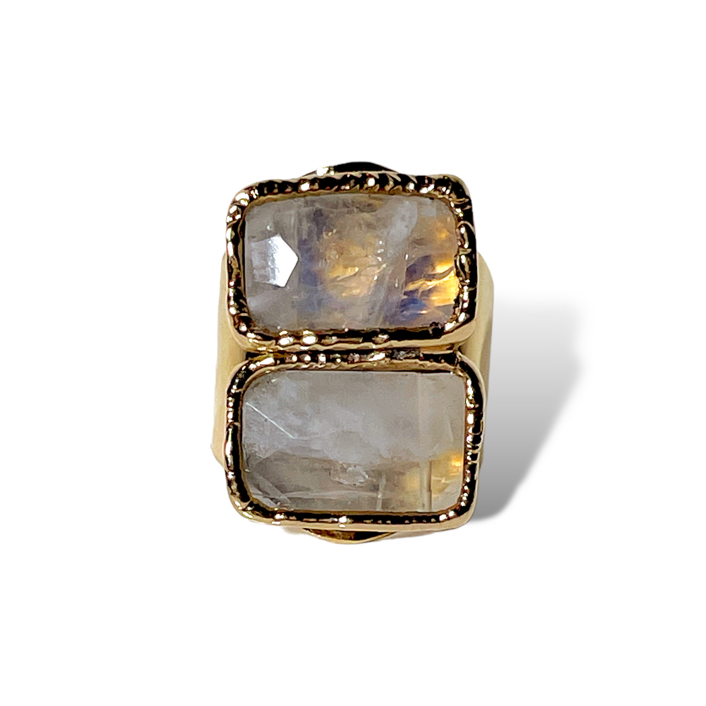 Moonstone Double Rectangular Ring
