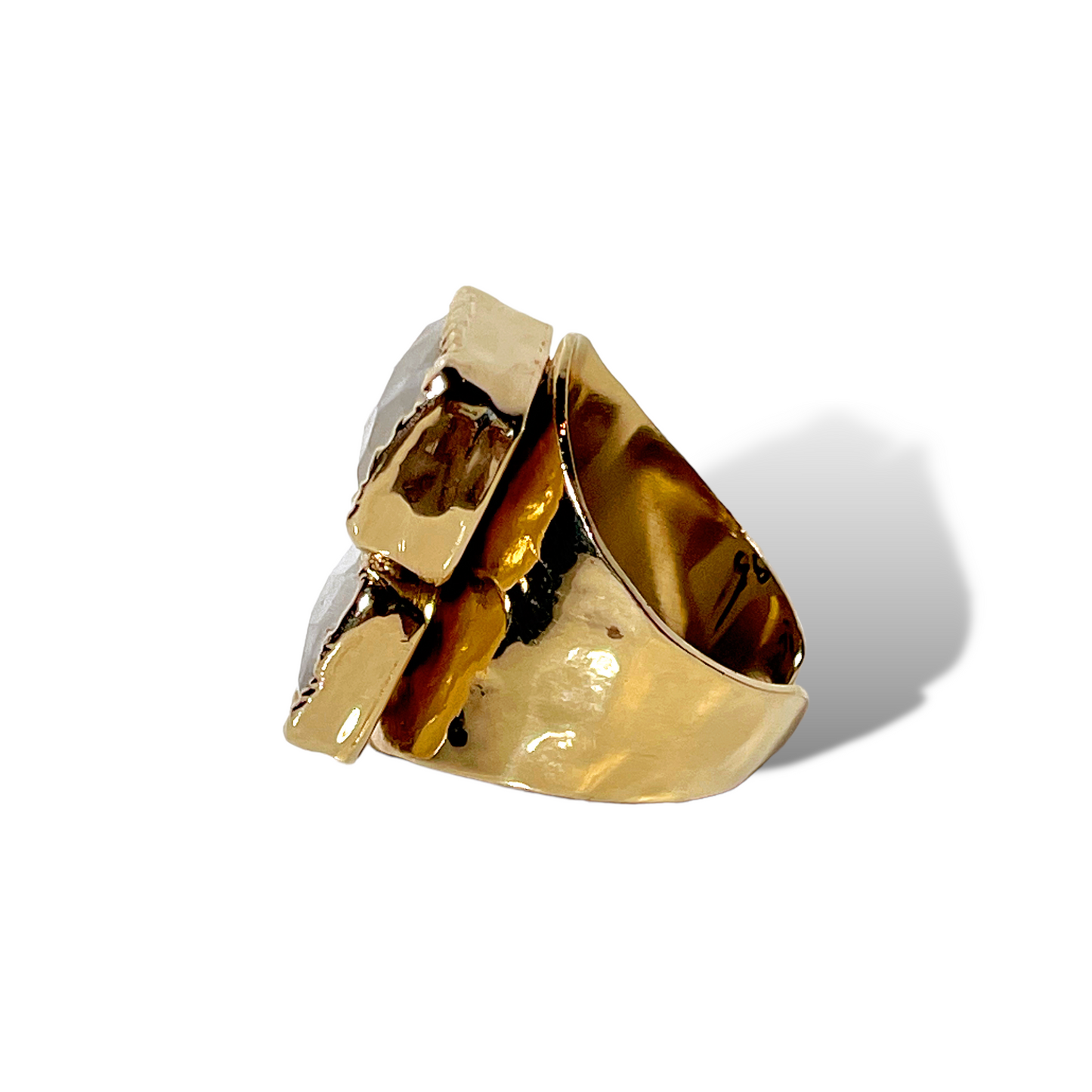 Moonstone Double Rectangular Ring