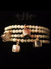 Agate Bracelet with Cube Gemstone Charms Vermeil (silver dipped in gold)